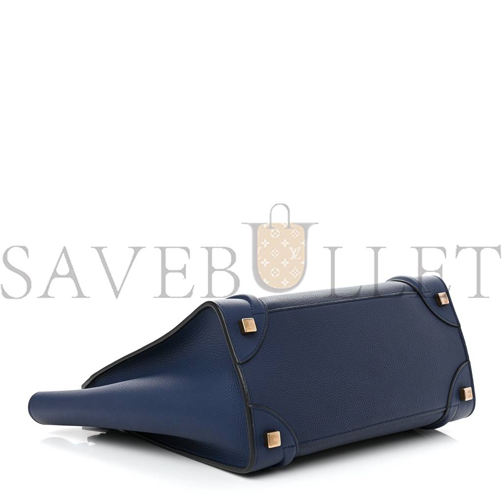 CELINE DRUMMED CALFSKIN MICRO LUGGAGE MARINE (26*25*13cm) CELINE DRUMMED CALFSKIN MICRO LUGGAGE MARINE (26*25*13cm)