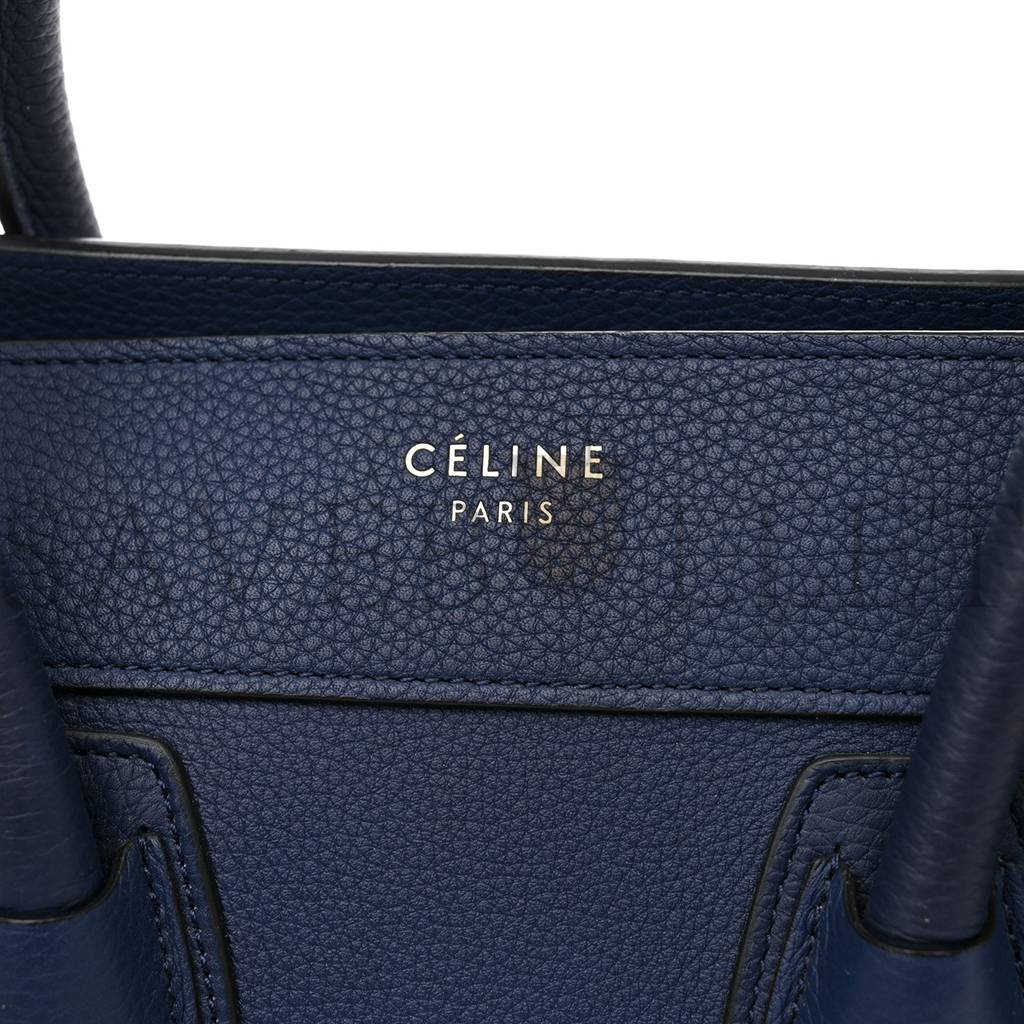 CELINE DRUMMED CALFSKIN MICRO LUGGAGE MARINE (26*25*13cm) CELINE DRUMMED CALFSKIN MICRO LUGGAGE MARINE (26*25*13cm)