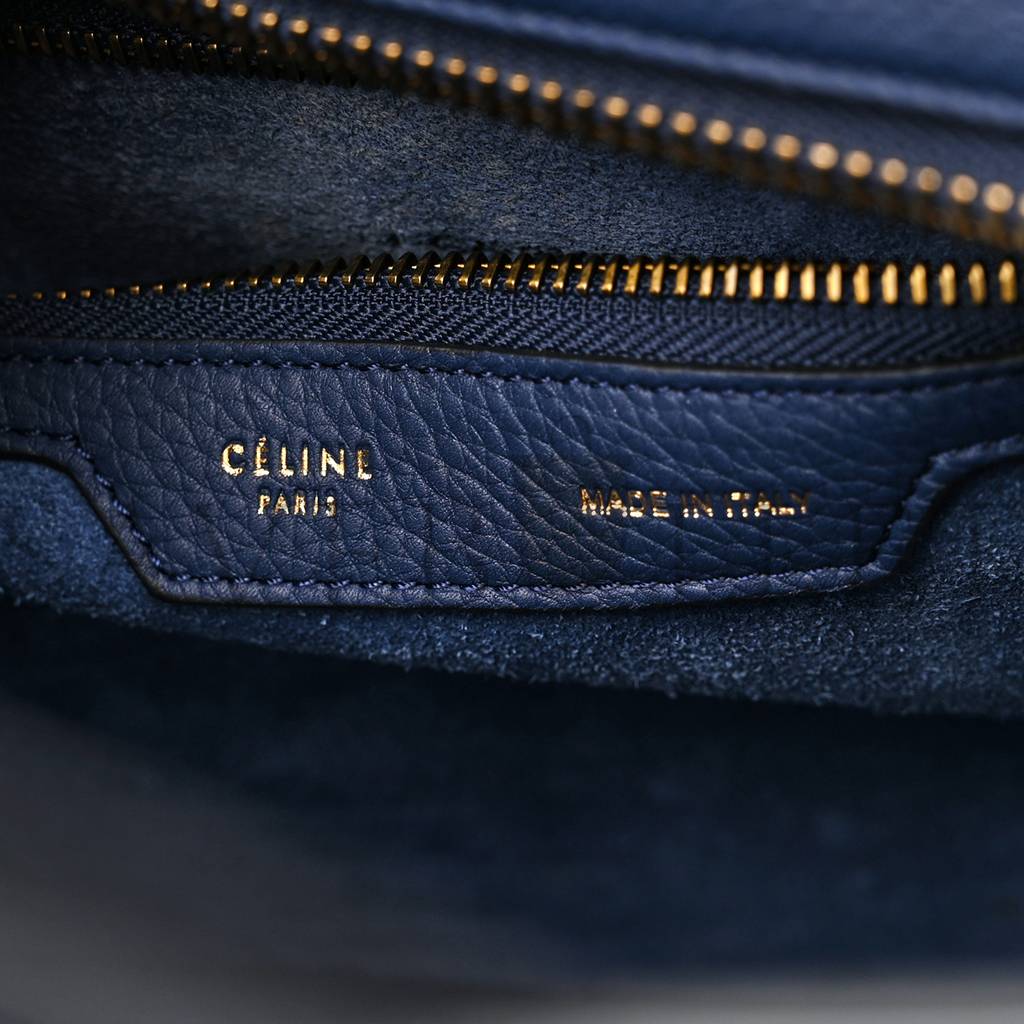 CELINE DRUMMED CALFSKIN MICRO LUGGAGE MARINE (26*25*13cm) CELINE DRUMMED CALFSKIN MICRO LUGGAGE MARINE (26*25*13cm)