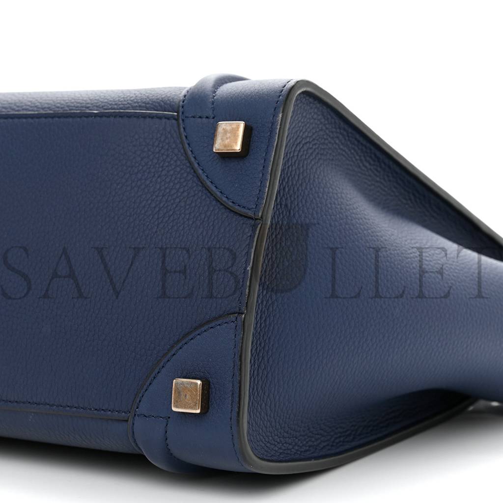 CELINE DRUMMED CALFSKIN MICRO LUGGAGE MARINE (26*25*13cm) CELINE DRUMMED CALFSKIN MICRO LUGGAGE MARINE (26*25*13cm)