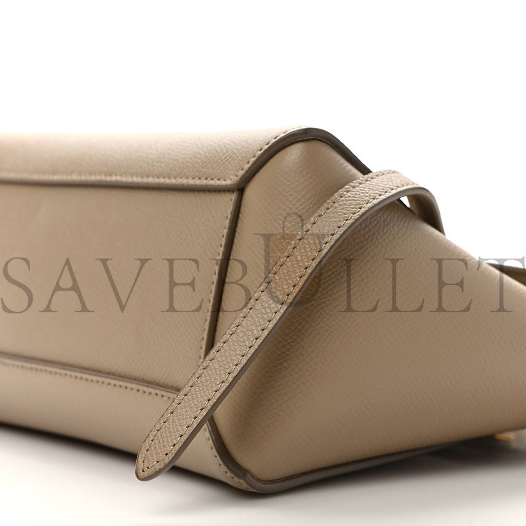 CELINE GRAINED CALFSKIN NANO BELT BAG LIGHT TAUPE (20*19*11cm)