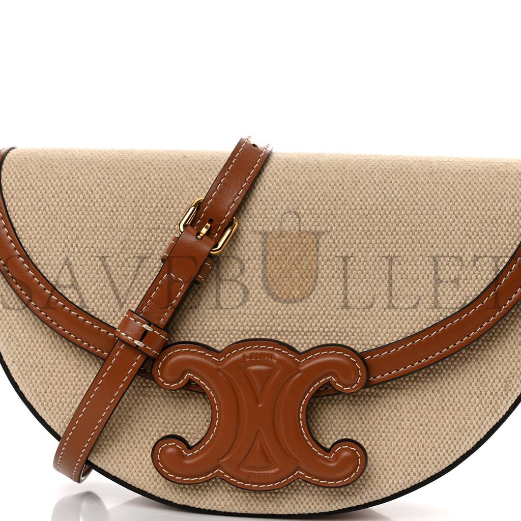 CELINE TEXTILE CALFSKIN TRIOMPHE BESACE NATURAL TAN (22*14*6cm) CELINE TEXTILE CALFSKIN TRIOMPHE BESACE NATURAL TAN (22*14*6cm)