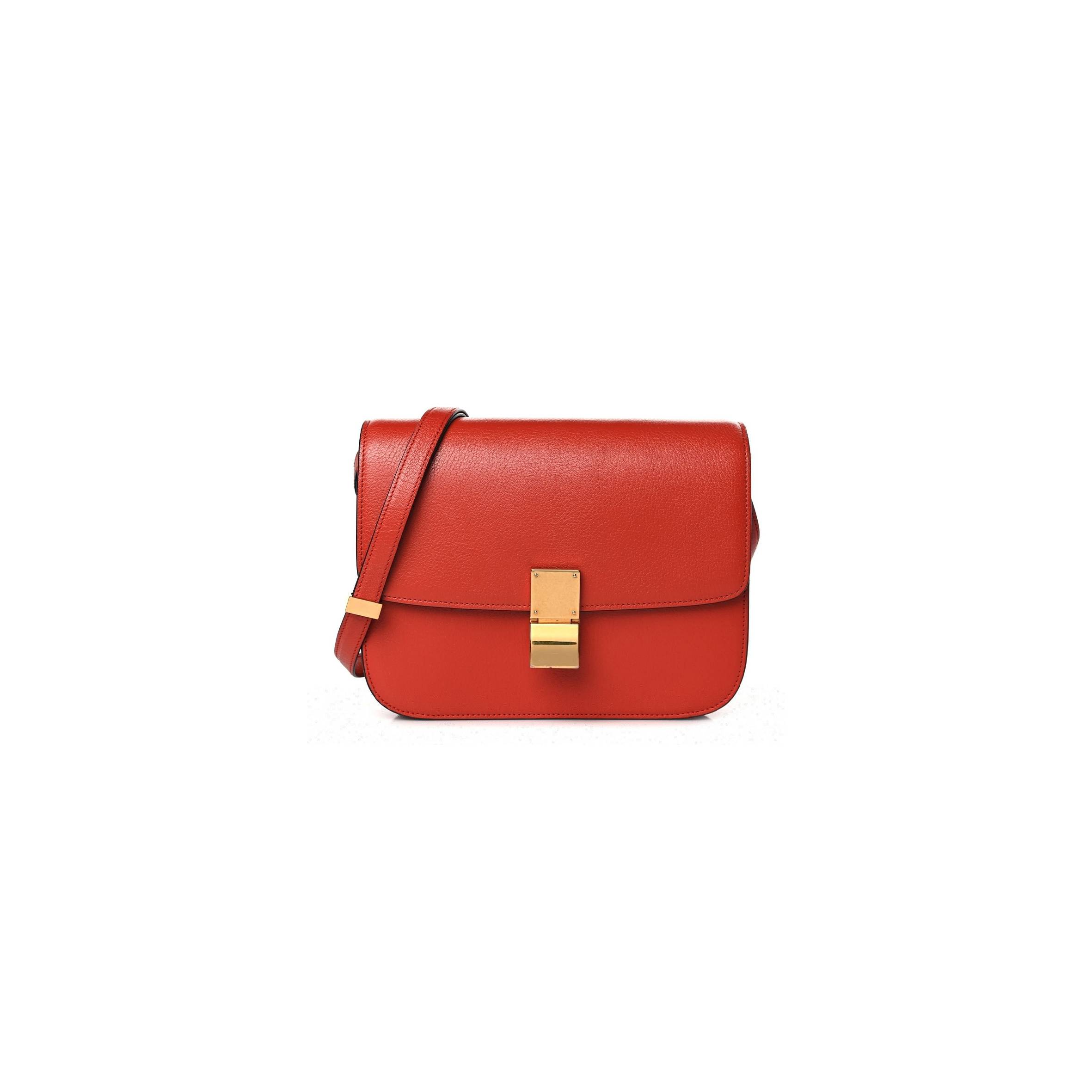 CELINE GOATSKIN MEDIUM CLASSIC BOX FLAP BAG CINNAMON (23*18*6cm) CELINE GOATSKIN MEDIUM CLASSIC BOX FLAP BAG CINNAMON (23*18*6cm)