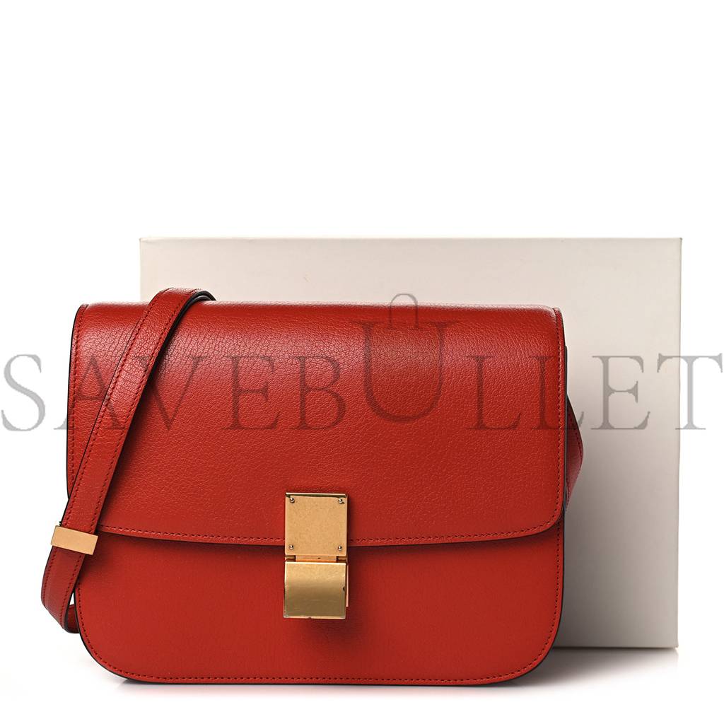 CELINE GOATSKIN MEDIUM CLASSIC BOX FLAP BAG CINNAMON (23*18*6cm) CELINE GOATSKIN MEDIUM CLASSIC BOX FLAP BAG CINNAMON (23*18*6cm)