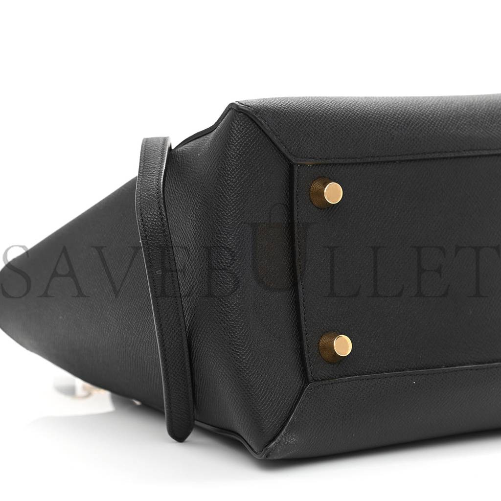 CELINE GRAINED CALFSKIN MINI BELT BAG BLACK (28*25*16cm)