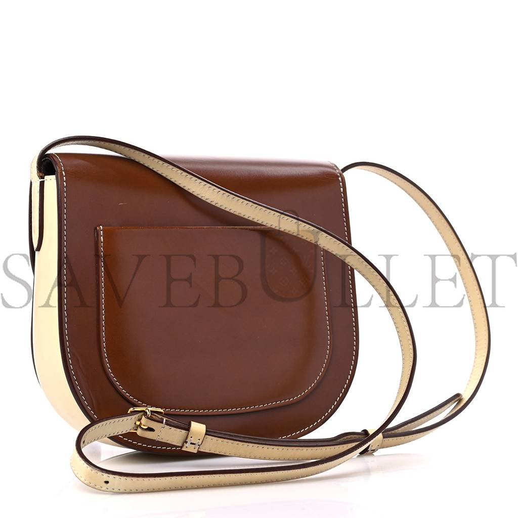CELINE GLAZED CALFSKIN SMALL BI-COLOR TROTTEUR CHESTNUT (18*17*4cm) CELINE GLAZED CALFSKIN SMALL BI-COLOR TROTTEUR CHESTNUT (18*17*4cm)