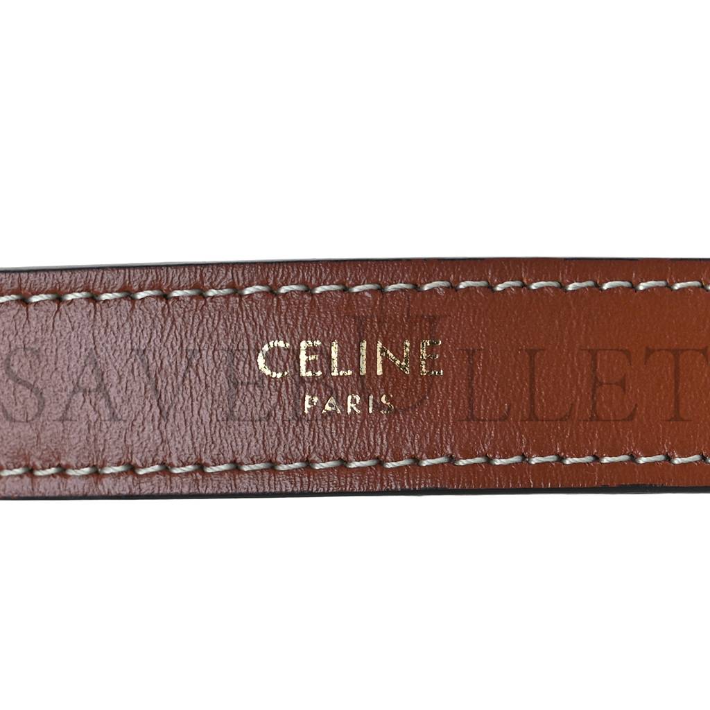 CELINE CANVAS CALFSKIN AVA TRIOMPHE SHOULDER BAG WHITE (23*13*6cm) CELINE CANVAS CALFSKIN AVA TRIOMPHE SHOULDER BAG WHITE (23*13*6cm)