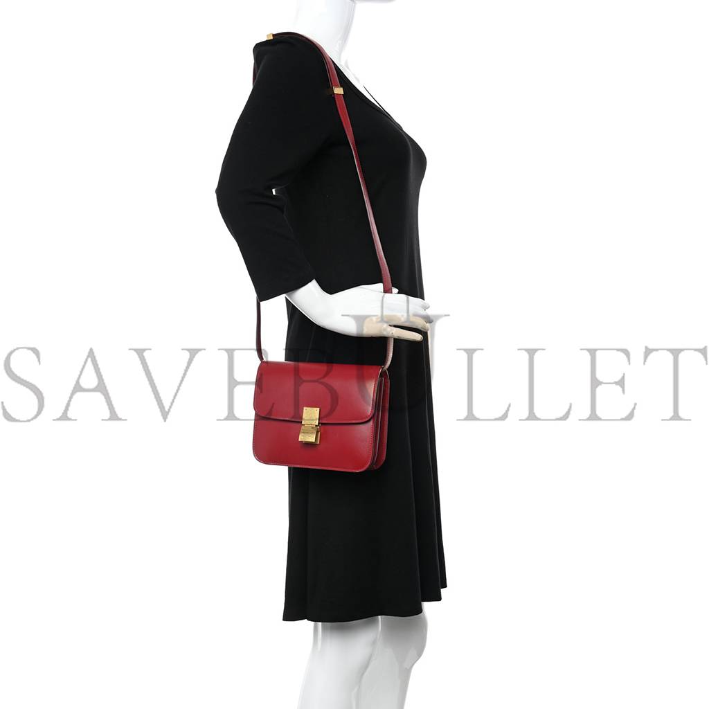 CELINE BOX CALFSKIN TEEN CLASSIC BOX FLAP BAG RED (18*15*6cm)