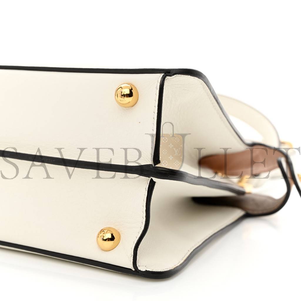 FENDI SHINY NAPPA PETITE PEEKABOO I SEE U SATCHEL WHITE (27*21*10cm)